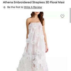White Floral Appliqué Wedding After Party Dress